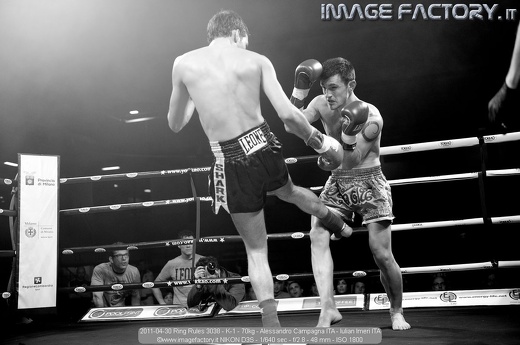 2011-04-30 Ring Rules 3038 - K-1 - 70kg - Alessandro Campagna ITA - Iulian Imeri ITA